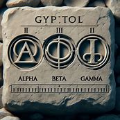 Image de la Pierre aux Glyphes avec symboles et chiffres romains